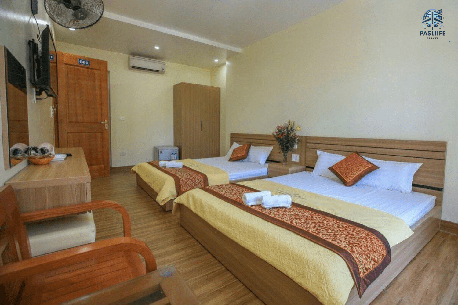 Phòng 2 giường tại khách sạn 4 sao Catba Green Hotel